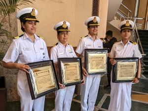 WOMAN OFFICERS OF INDIAN COAST GUARD FELICITATED